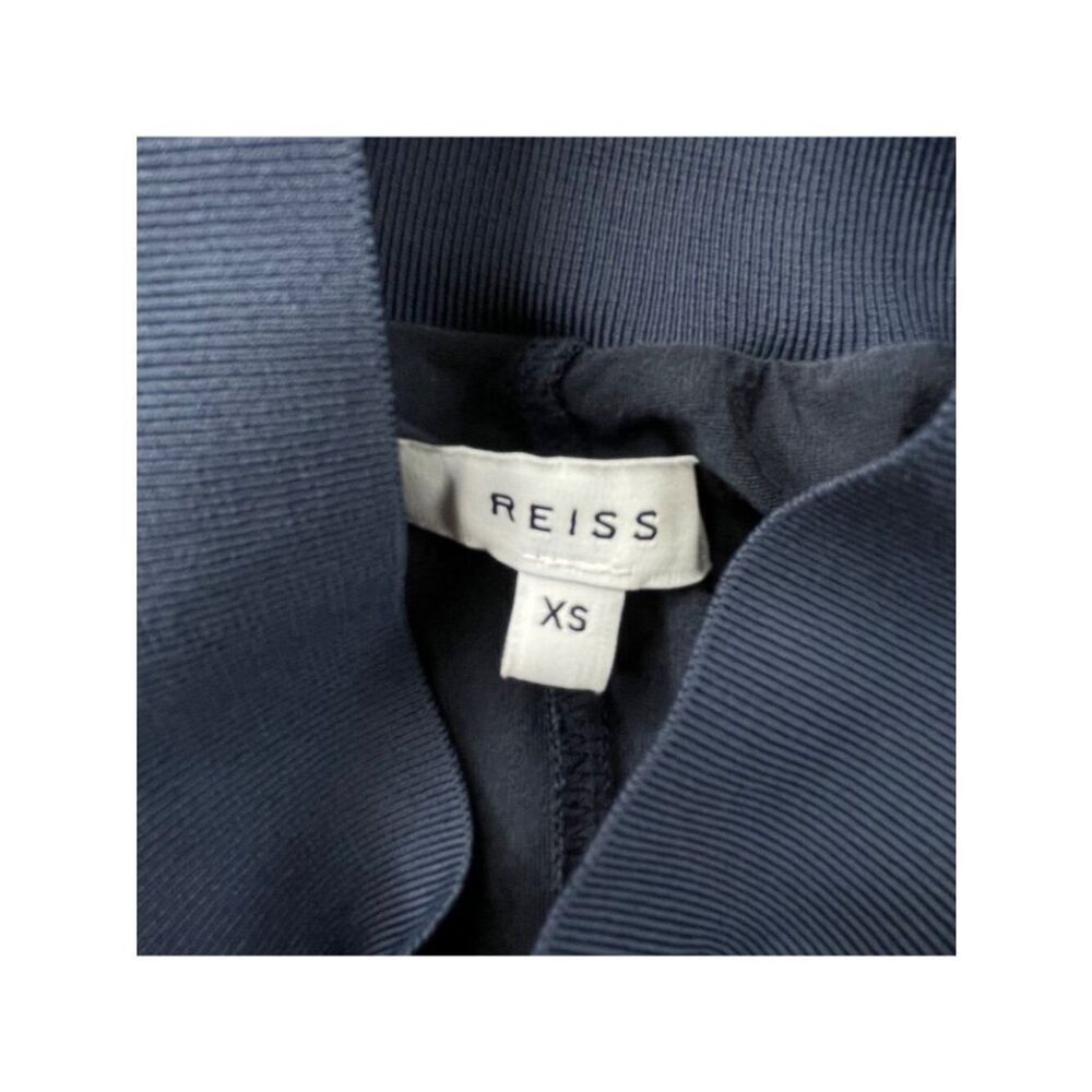 Reiss Sandrine Semi-Sheer Blouse Navy Blue Womens XS - Picture 4 of 7